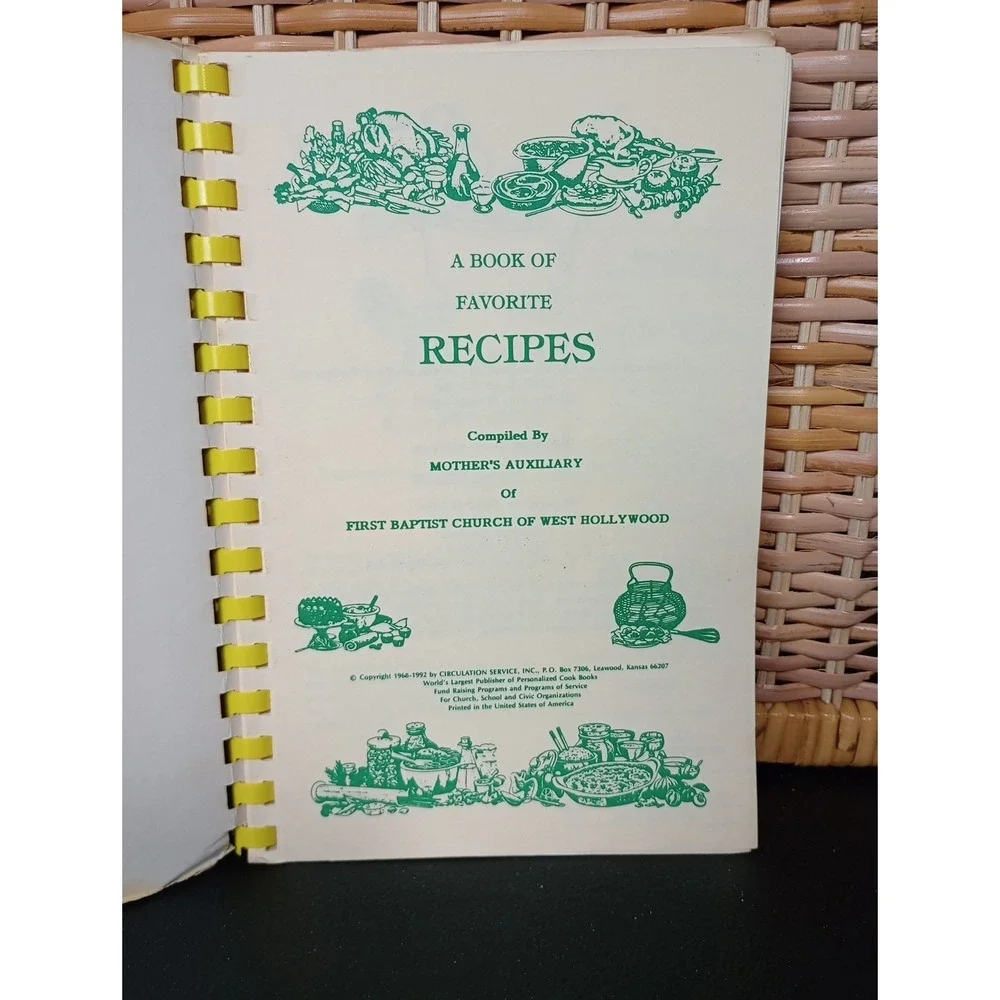 First Baptist Church Of West Hollywood Mother's Auxiliary Cookbook Hollywood, FL